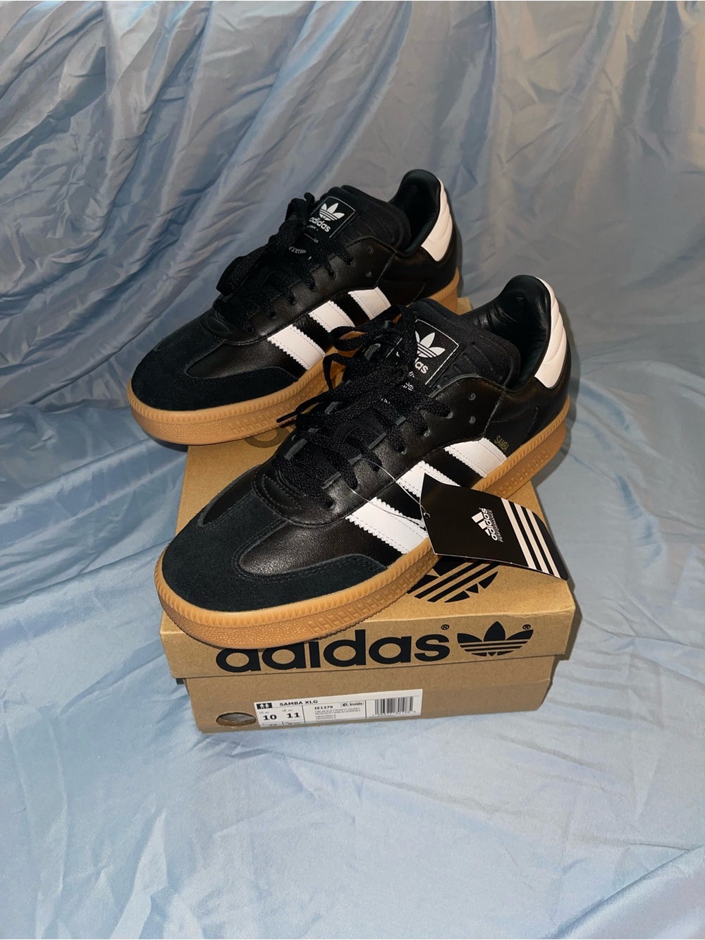 adidas Samba XLG Men’s Black & White Sneakers with Gum Sole